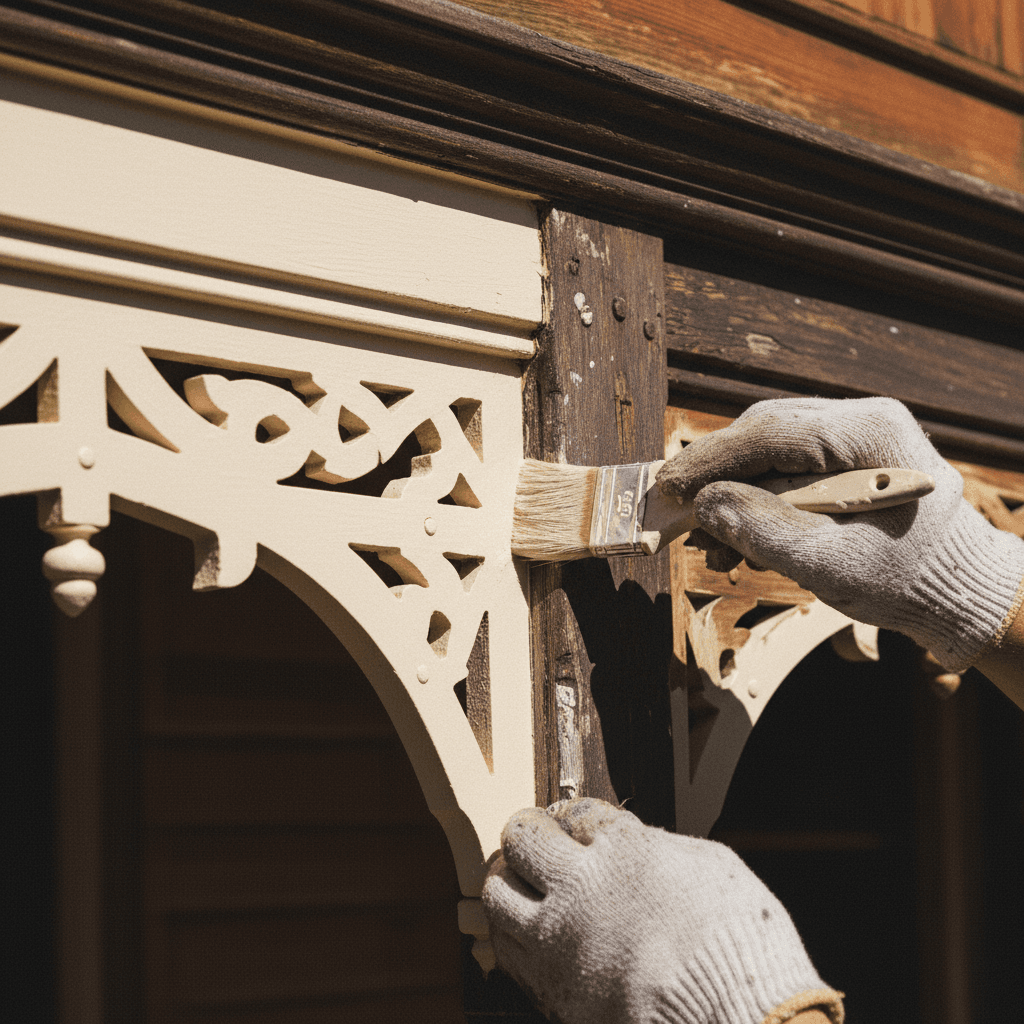Period-appropriate exterior trim painting